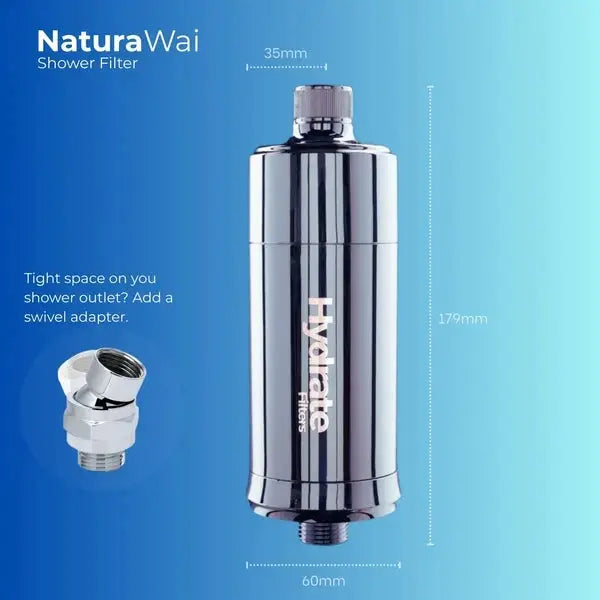 Filtration Station NZ Shower Filter Hydrate Filters NaturaWai Shower Water Filter – Chlorine Reduction for Skin & Hair Hydrate Filters NaturaWai Shower Water Filter – Chlorine Reduction for Skin & Hair