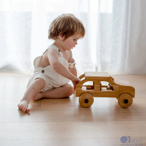 Curious Moonbeam Vehicle Play Wooden Natural Car - QToys | Wooden Toy NZ Wooden Natural Car - QToys | Wooden Toy NZ