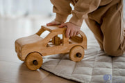 Wooden Natural Car - QToys | Wooden Toy NZ by Curious Moonbeam