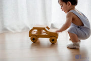 Wooden Natural Car - QToys | Wooden Toy NZ by Curious Moonbeam