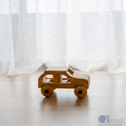 Wooden Natural Car - QToys | Wooden Toy NZ by Curious Moonbeam