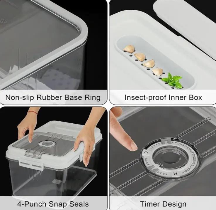 g8buynz g8buynz Food Storage Containers Food Storage Bins with Timer Lid for Kitchen Food Storage Containers Food Storage Bins with Timer Lid for Kitchen