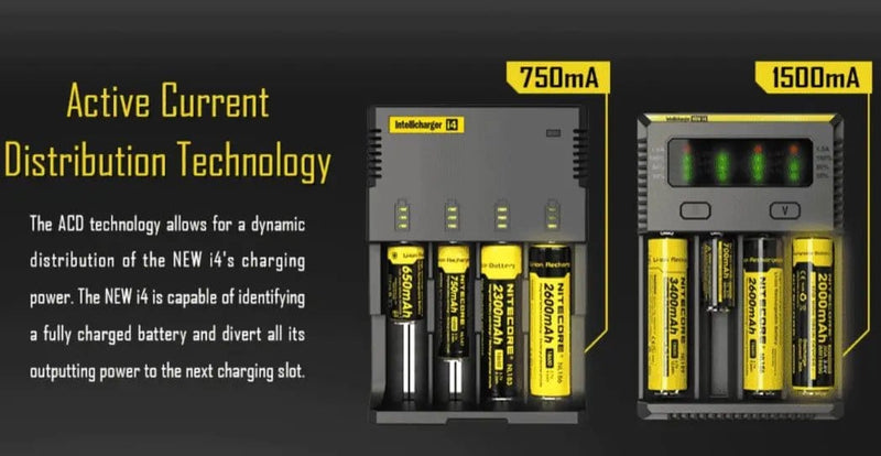 g8buynz Nitecore New i4 Intellicharge Charger for 18650 AAA AA Li-Ion/NiMH Battery Nitecore New i4 Intellicharge Charger for 18650 AAA AA Li-Ion/NiMH Battery