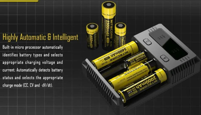 g8buynz Nitecore New i4 Intellicharge Charger for 18650 AAA AA Li-Ion/NiMH Battery Nitecore New i4 Intellicharge Charger for 18650 AAA AA Li-Ion/NiMH Battery