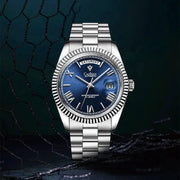 Men's Mechanical Glass Watch - Waterproof Stainless Steel with Date Display | Classic Timepiece by Mead's Supply & Equipment Outfitters limited