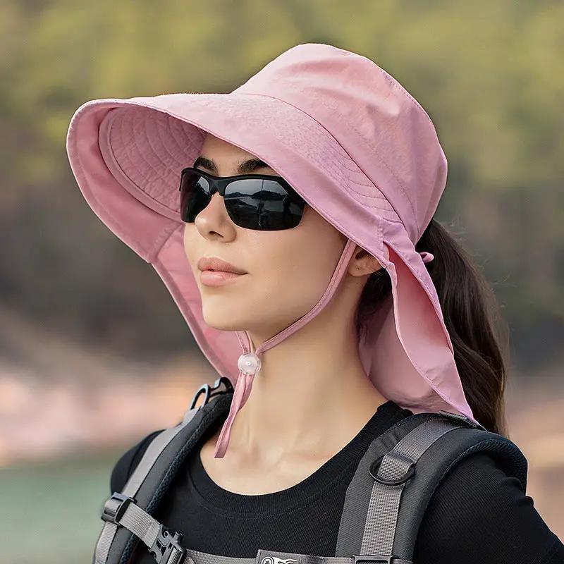 GREY Sun Hats Wide Brim Bucket Outdoor Fishing Hiking Cap UV Protection by dealonline.co.nz