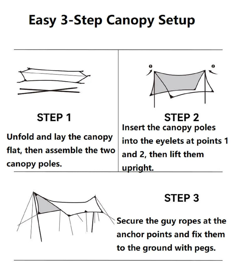 Camping Black-Glue Coating Canopy – Portable Beach & Outdoor Sun Shelter LCF10113 by ECOTREK