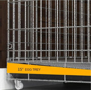 Chicken Coop 120CM Durable Collapsible Metal Cage Egg Tray with Wheels &amp; Cover by dealonline.co.nz