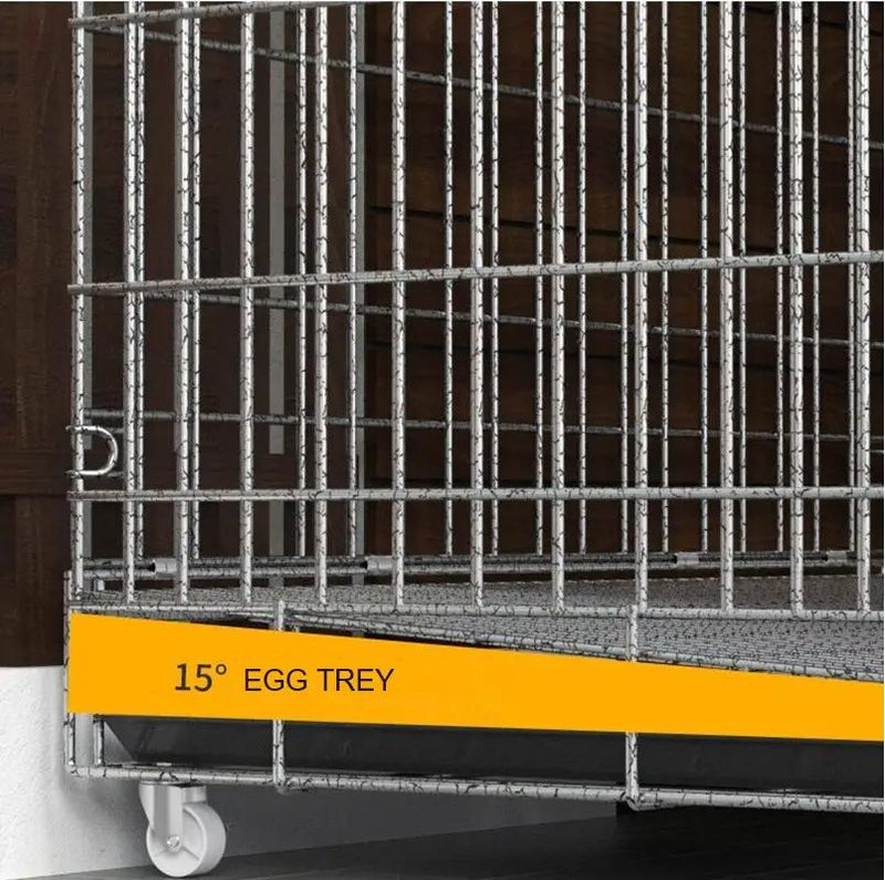 Chicken Coop 120CM Durable Collapsible Metal Cage Egg Tray with Wheels &amp; Cover by dealonline.co.nz