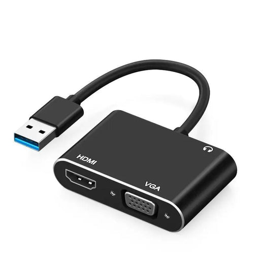 USB to HDMI/ VGA/ 3.5MM Headphone Adapter by salelink.co.nz