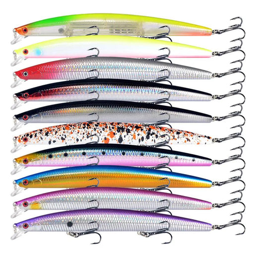 10pcs/p Large Fishing Lures 18cm Hard Bait Lures with Treble Hook Lifelike by dealonline.co.nz