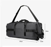 Ecotrek Rucksack with Wheels 80L Rolling Duffle Bag with Wheels 31" Foldable Travel Duffel Versatile 2-in-1 CP1234 by ECOTREK