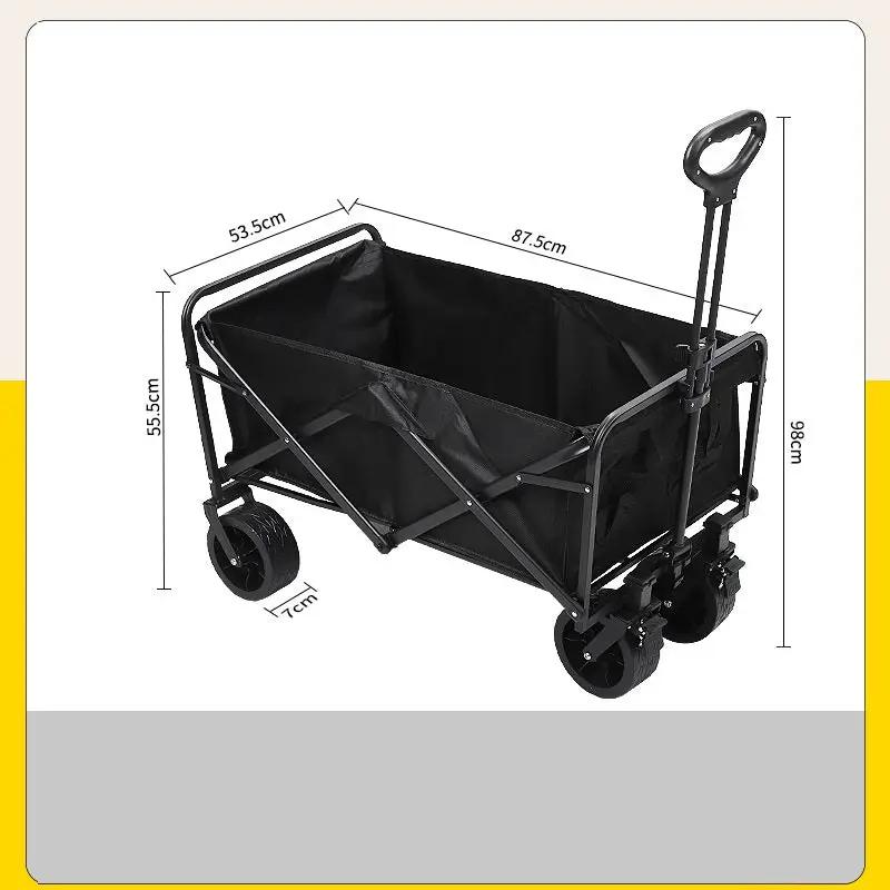 Foldable Outdoor Trolley Picnic Camping Cart 360° Rotating Wheels by dealonline.co.nz