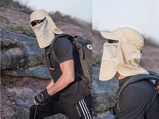 Khaki - Sun Hat Wide Brim Bucket Hats Outdoor Fishing Hiking Cap UV Protection by dealonline.co.nz