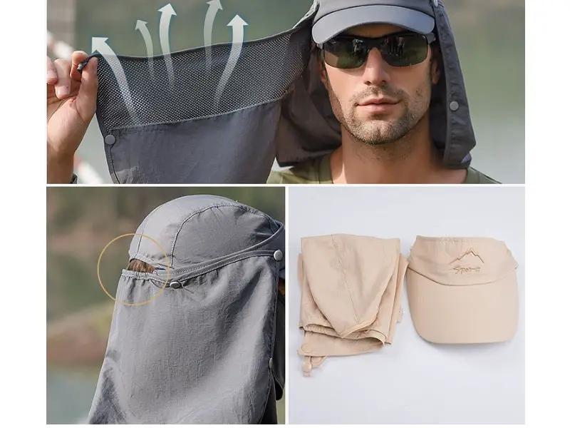 NAVY- Sun Hat Wide Brim Bucket Hats Outdoor Fishing Hiking Cap UV Protection by dealonline.co.nz