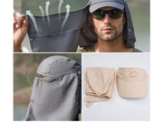 Khaki - Sun Hat Wide Brim Bucket Hats Outdoor Fishing Hiking Cap UV Protection by dealonline.co.nz