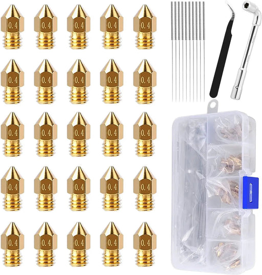 25PCS MK8 3D Printer Extruder Brass Nozzles for Creality Ender 3 by salelink.co.nz