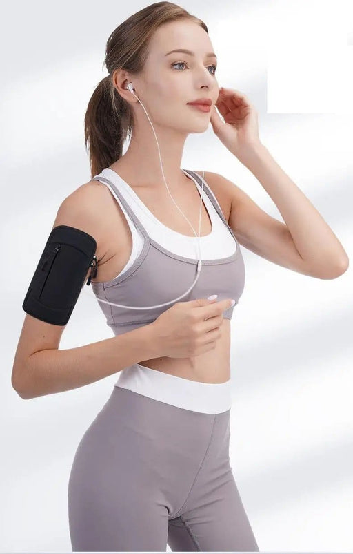 ECOTREK Storage Bag Waterproof Running Armband Phone Holder – 2 Pocket Sports Wrist Wallet for Gym & Outdoor Exercise (Fits up to 6.8” phone) RMX1603 Waterproof Running Armband Phone Holder – 2 Pocket Sports Wrist Wallet for Gym & Outdoor Exercise (Fits up to 6.8” phone) RMX1603