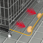 Chicken Coop 120CM Durable Collapsible Metal Cage Egg Tray with Wheels &amp; Cover by dealonline.co.nz