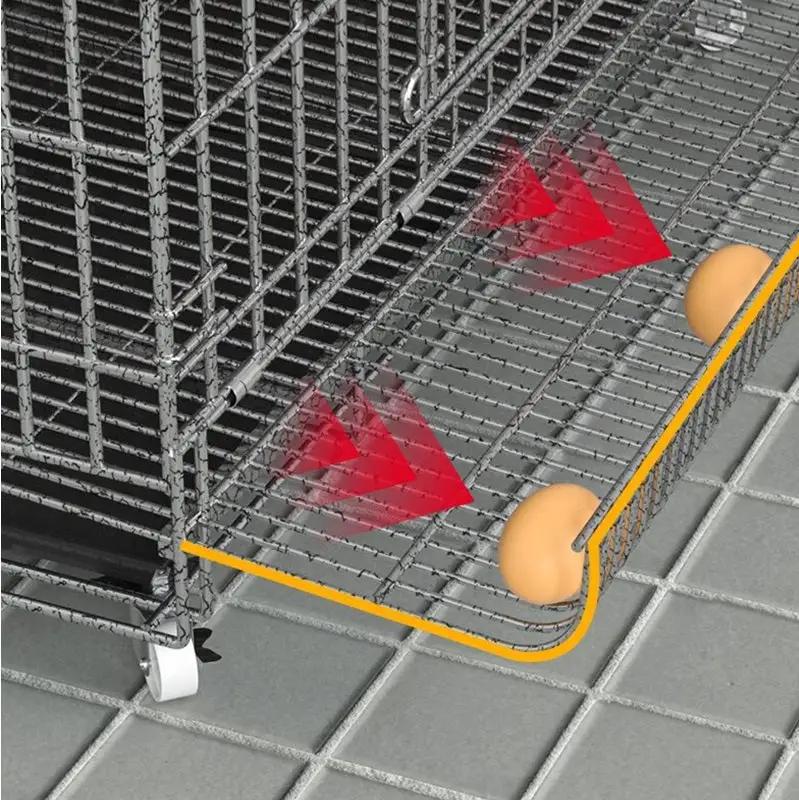 Chicken Coop 120CM Durable Collapsible Metal Cage Egg Tray with Wheels &amp; Cover by dealonline.co.nz