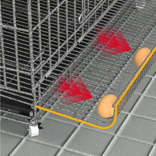 Chicken Coop 120CM Durable Collapsible Metal Cage Egg Tray with Wheels &amp; Cover by dealonline.co.nz
