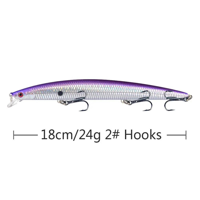 10pcs/p Large Fishing Lures 18cm Hard Bait Lures with Treble Hook Lifelike by dealonline.co.nz