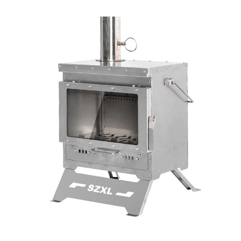 Wood Burning Stove – Outdoor Winter Heating Stove with Fire Viewing Glass SZXL2934 by ECOTREK