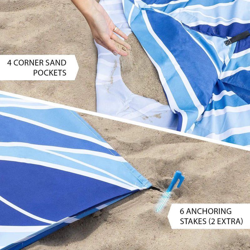 Waterproof Sandproof Beach Blanket 210x200cm by salelink.co.nz
