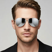 HD Polarized lens Sunglasses Anti-Blue Ray - Silver by dealonline.co.nz