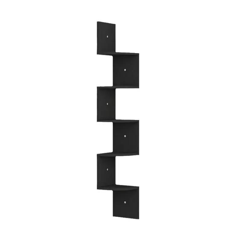 Wall Mounted Corner Shelves Black by salelink.co.nz