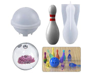 Bowling Resin Mould, Bowling Pin and Ball Silicone Mould Crystal Sphere Round Casting Moulds for Mini Desktop Bowling Game by Resin Art NZ