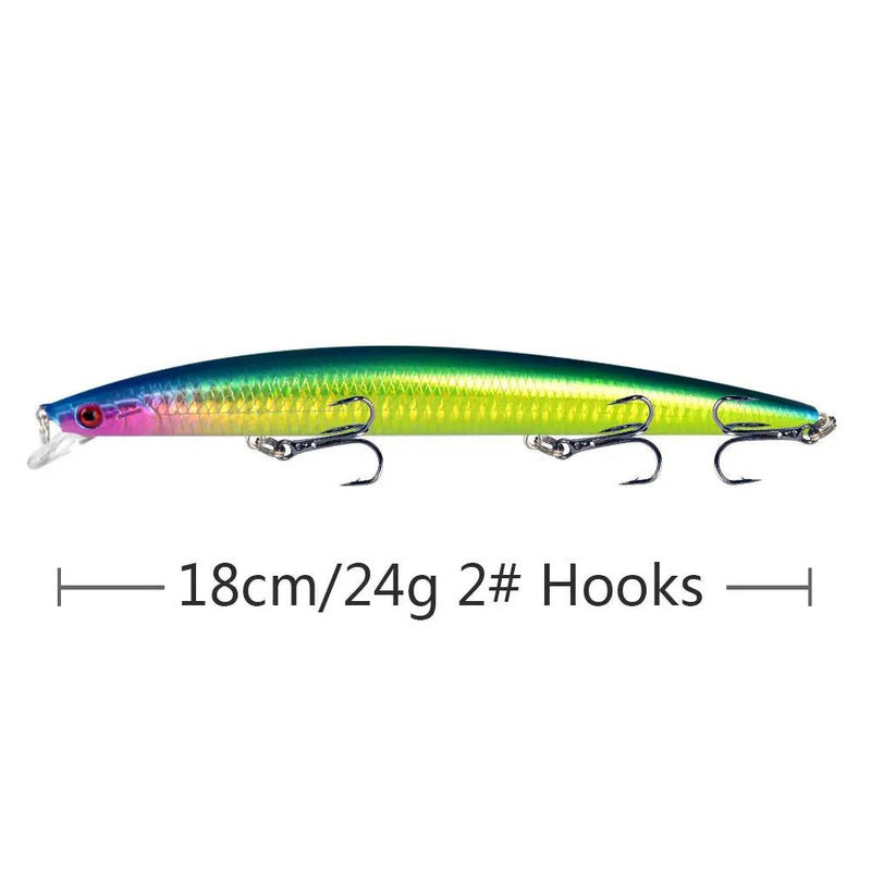10pcs/p Large Fishing Lures 18cm Hard Bait Lures with Treble Hook Lifelike by dealonline.co.nz