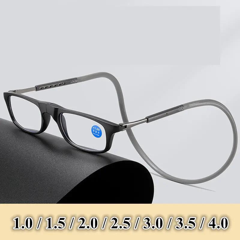 Magnetic Reading Glasses Adjustable Folding Glasses with Magnetic Clip 1.0-4.0 by dealonline.co.nz
