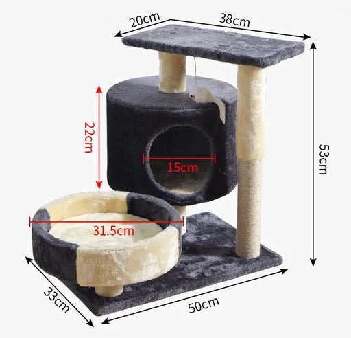 Cat Tree Scratching Post with house & mouse 53cm by dealonline.co.nz