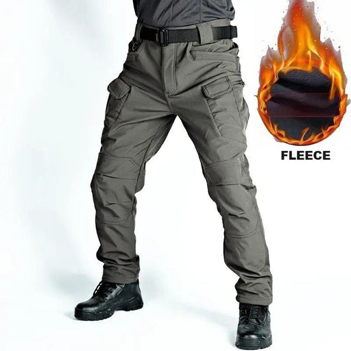 Men's Tactical Pants Water Resistant Cargo Pants Soft Shell Fleece Lined GREY by dealonline.co.nz