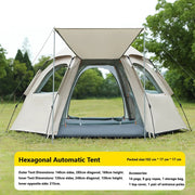 Pop-up Hexagonal Double-Layer Waterproof Tent + Winged CanopyDYLF2063 by ECOTREK