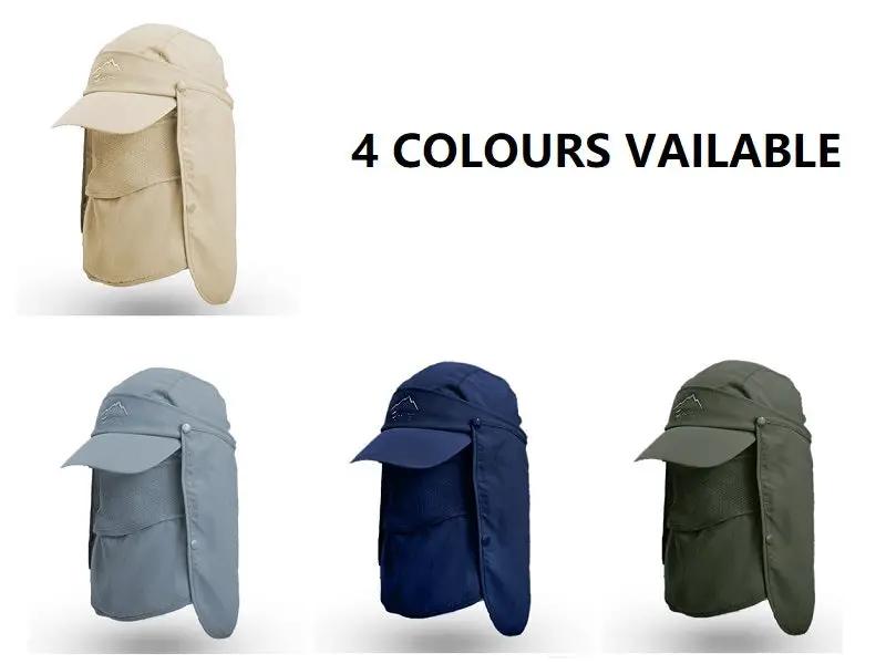 DARK GREY Sun Hat Wide Brim Bucket Hats Outdoor Fishing Hiking Cap UV Protection by dealonline.co.nz