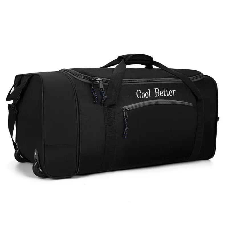 Ecotrek 55L Foldable Rolling Duffel Bag with 2 Wheels – Waterproof Oxford Weekender Travel Bag FL6121 by ECOTREK