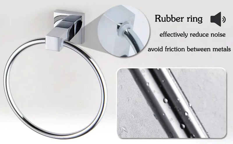Bathroom Wall Mounted Towel Ring Silver by salelink.co.nz