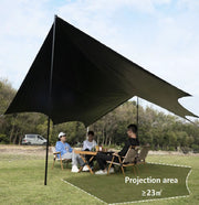 Camping Black-Glue Coating Canopy – Portable Beach & Outdoor Sun Shelter LCF10113 by ECOTREK