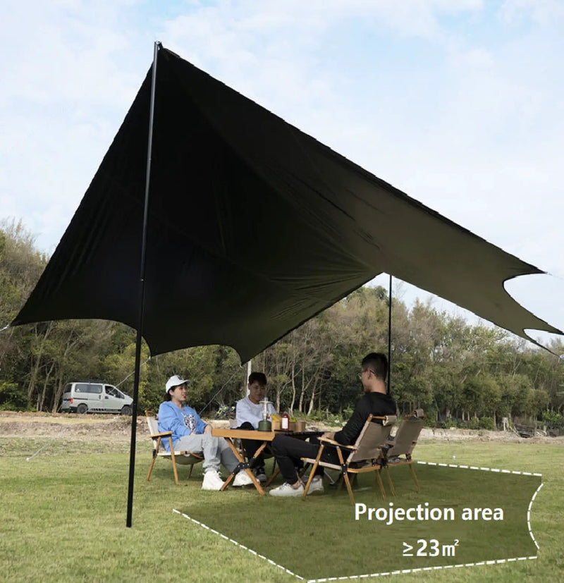 Camping Black-Glue Coating Canopy – Portable Beach & Outdoor Sun Shelter LCF10113 by ECOTREK