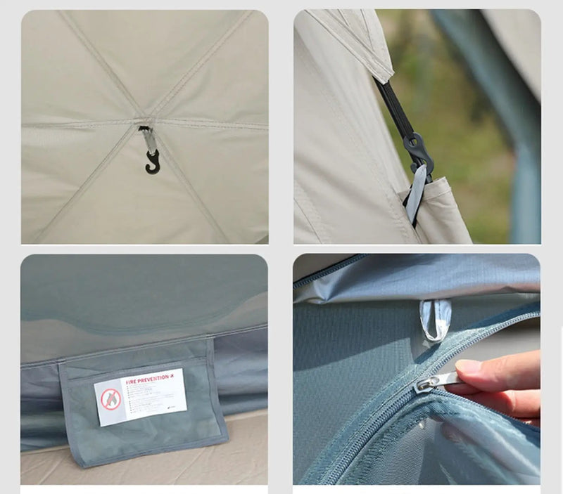 Pop-up Hexagonal Double-Layer Waterproof Tent + Winged CanopyDYLF2063 by ECOTREK
