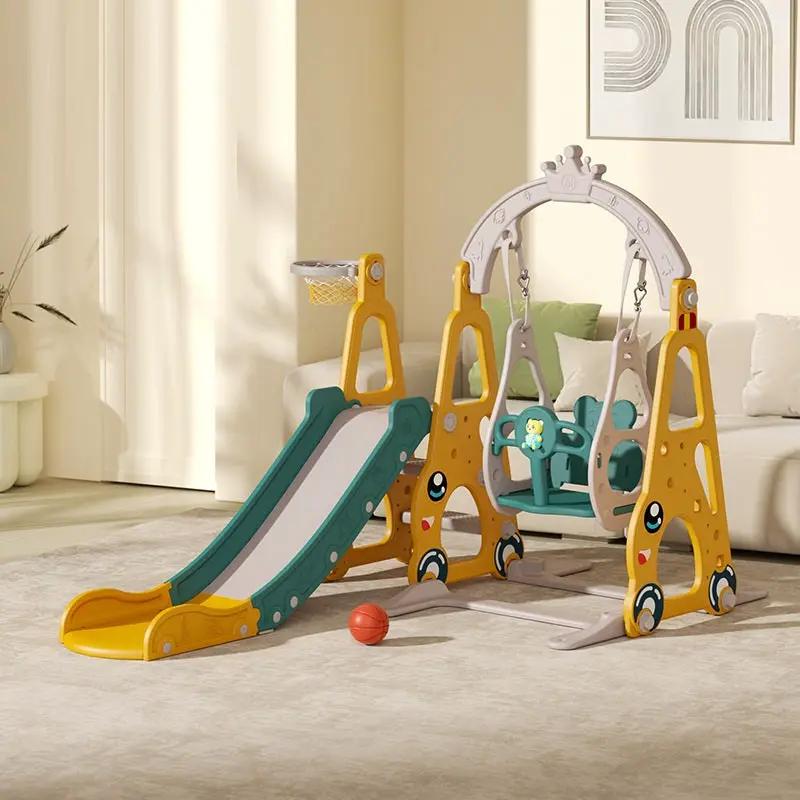 Multi-Colour Plastic Indoor/Outdoor Slide and Swing with Basket by dealonline.co.nz