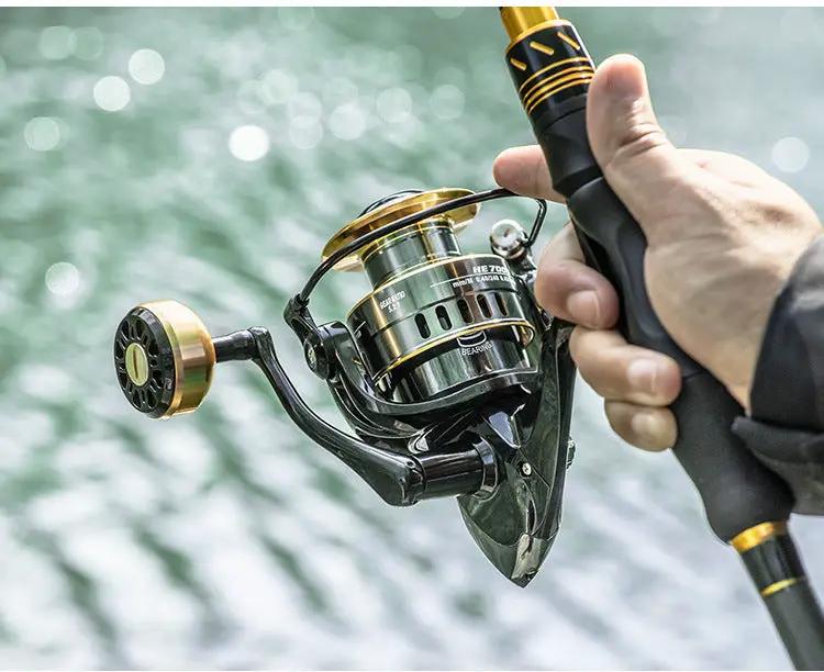 HE7000 Metal Spinning Fishing Reel Left/Right Retrieve 5.2:1 12 Ball Bearings by dealonline.co.nz