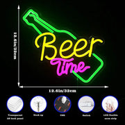 Neon Sign LED Tube Handmade Visual Bar Pub Club Wall Decor Ligh Beer Time by dealonline.co.nz