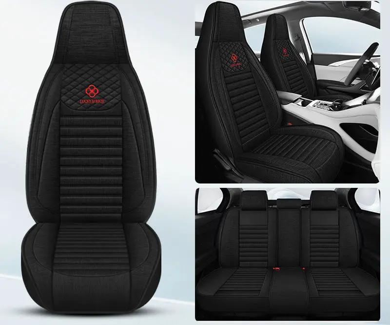 Sport Style Synthetic Linen/Flax Breathable Bucket Car Seat Covers Full Set by dealonline.co.nz