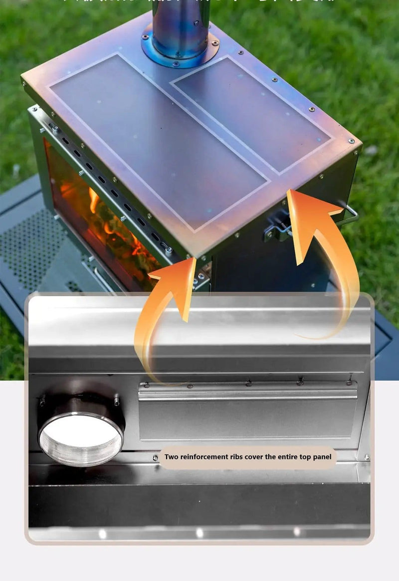 Wood Burning Stove – Outdoor Winter Heating Stove with Fire Viewing Glass SZXL2934 by ECOTREK