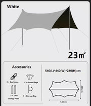 Camping Black-Glue Coating Canopy – Portable Beach & Outdoor Sun Shelter LCF10113 by ECOTREK