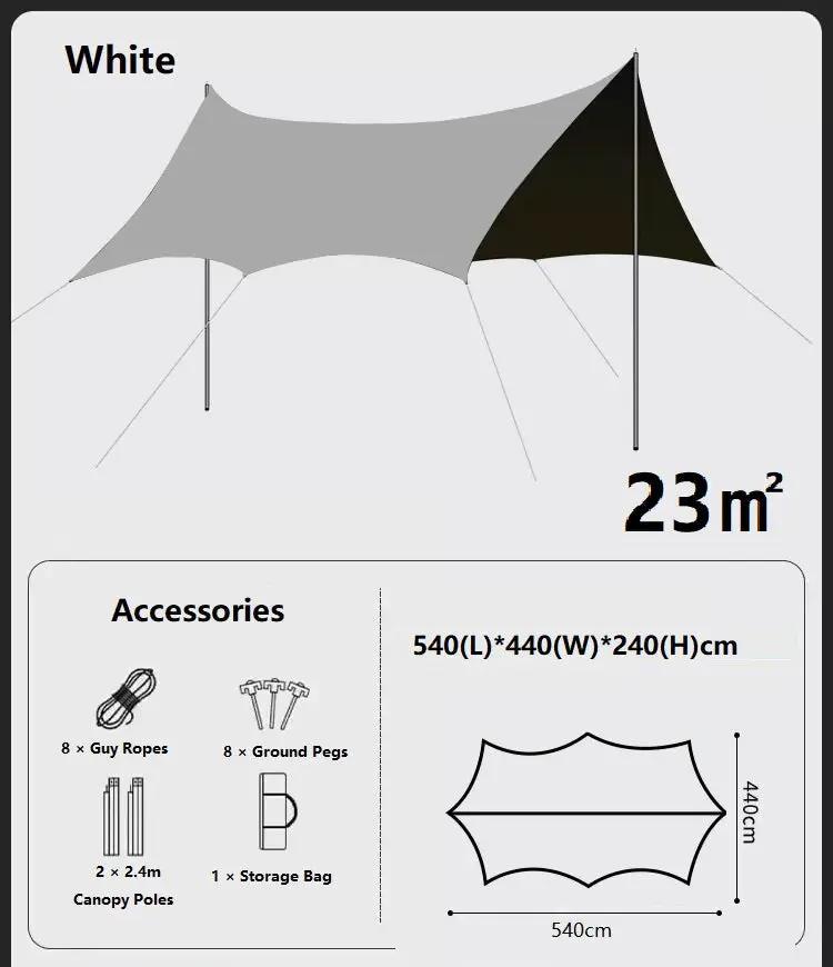 Camping Black-Glue Coating Canopy – Portable Beach & Outdoor Sun Shelter LCF10113 by ECOTREK