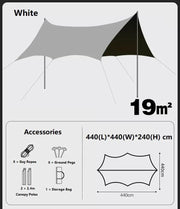 Camping Black-Glue Coating Canopy – Portable Beach & Outdoor Sun Shelter LCF10113 by ECOTREK